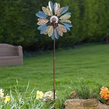 Flower Solar Garden Light Wind Spinner
