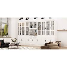 White Wooden 30 Shelves Accent Bookcase