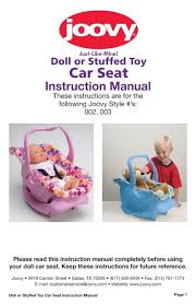 Doll Or Stuffed Toy Car Seat Joovy