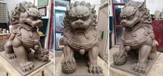 Marble Chinese Foo Dog Garden Ornaments