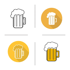 Toasting Beer Glasses Icon Stock Vector