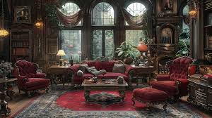Ornate Victorian Drawing Room With Rich
