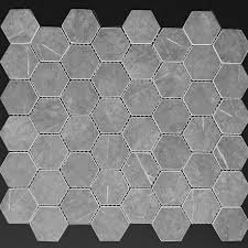 Hexagon Grey Travertine Recycled Glass