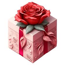 Pink With Rose Gift Icon Gift