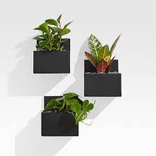 Pocket Black Wall Planters Set Of 3