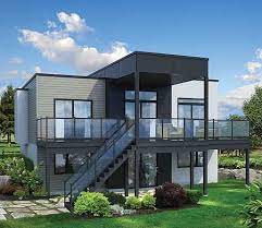 Bed Modern House Plan For Sloping Lot