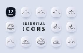 Premium Vector Mountain Icon Set