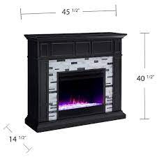 Etta Color Changing 46 In Electric Fireplace In Black With White And Gray