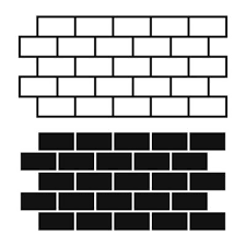 Brick Wall Black And White Vector Art