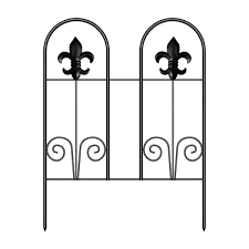 24 In H X 30 Ft L Double Flower Style Outdoor Decorative Garden Fence Metal Rustproof Fence 20 Pieces