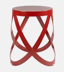 Ribbon Low Stool In Red Cappellini