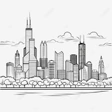Chicago Cityscape Skyline Outline