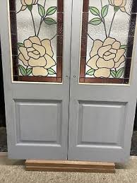 Edwardian Stained Glass French Doors