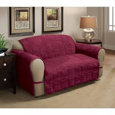 Faux Suede Burgundy Loveseat Protector