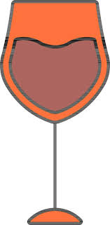 Wine Glass Flat Icon In Brown And