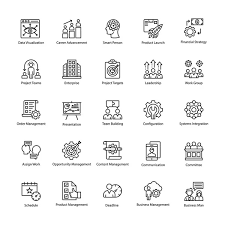 Flat Colored Line Icons Stock Vector