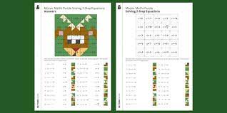 Solving 2 Step Linear Equations Mosaic