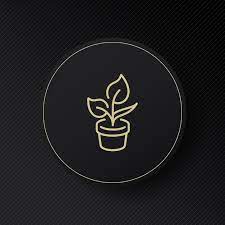 Plant In A Pot Line Icon Produce Oxygen