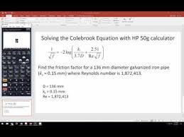 Colebrook Equation For Friction Factor