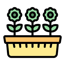 Flower Pot Icon Outline Vector Garden