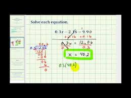 Multi Step Equations With Decimals Ck