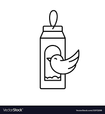Carton Bird Feeder Linear Icon Diy