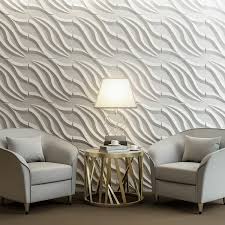 Art3dwallpanels 19 7 In X 19 7 In White Flowing Wave 3d Wall Tile Paintable 3d Pvc Wall Panel Pack Of 12 Covers 32 Sq Ft