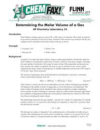 Determining The Molar Volume Of A Gas