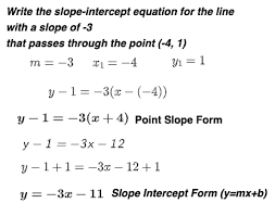 Point Slope Form Definition Examples