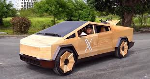 Functional Wooden Tesla Cybertruck