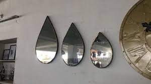 Modern Set Of 3 Mirror Frame Black