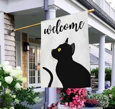 Black Cat Garden Flags For