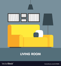 Modern Living Room Interior Design Icon