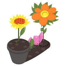 Pots Isometric Concept Plant