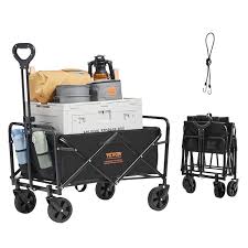Vevor Collapsible Folding Wagon Beach Wagon Cart With All Terrain Wheels Heavy Duty Folding Wagon Cart 220lbs