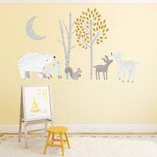 Winter Woodland Animals Nursery Wall