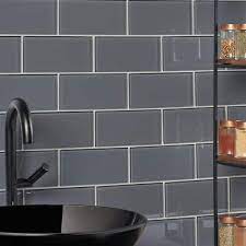 Ivy Hill Tile Contempo Smoke Gray 3 In X 6 In X 8 Mm Polished Glass Subway Tile 32 Pcs 4 Sq Ft Case