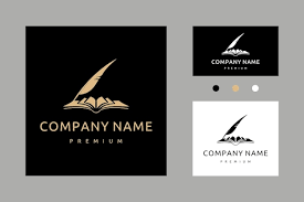 Book With Feather Vector Icon Logo