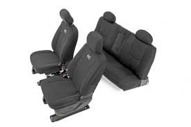 Rough Country 91024 Chevy Neoprene Front Seat Covers Black 14 18 Silverado 1500
