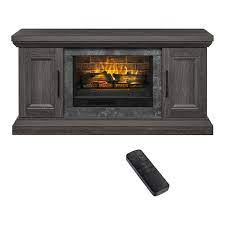 Stylewell Chelsea 65 In Freestanding Electric Fireplace Tv Stand In Cappuccino With Ash Grain