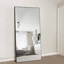 Seafuloy 22 In W X 65 In H Oversized Black Metal Modern Classic Full Length Floor Standing Mirror