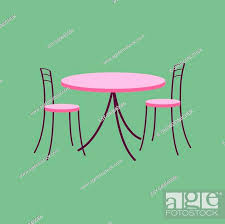 Icon In Flat Design Chairs And Table