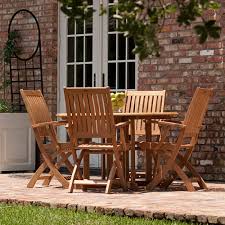 Barbuda 5 Pc Teak Patio Table And 4 Chairs