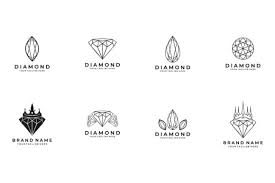 Diamond Logo Set Design Art Icon Vector