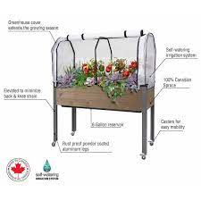Cedarcraft Beautiful Functional Sustainable 47 In X 21 In X 32 In Self Watering Brown Spruce Planter Greenhouse And Bug Cover
