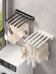 1pc Black Foldable Clothes Drying Rack