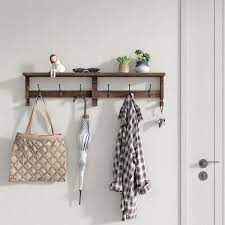 Wall Shelf With 10 Hooks