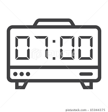 Digital Clock Line Icon Electronic And