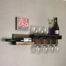 Wood Wine Rack Wall Mounted Shelf 038