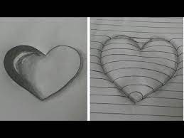 Easy 3d Heart Drawing Heart Pencil